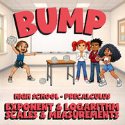 Exponent & Logarithm Scales & Measurements BUMP Math Game - No Prep PreCalculus