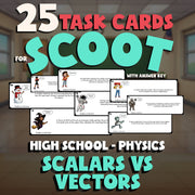 Scalars vs Vectors SCOOT TASK CARDS Science Game - No Prep Physics Review