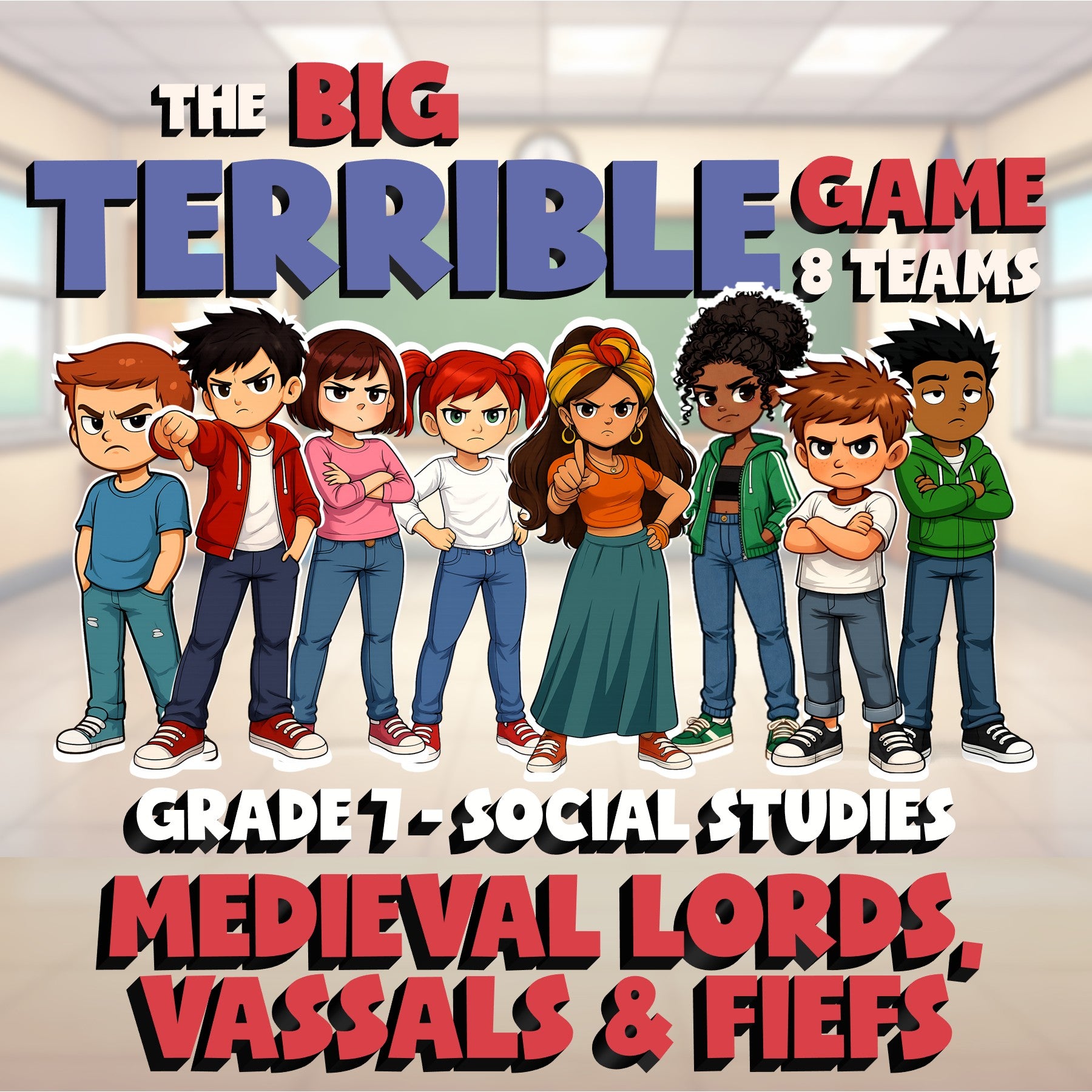 Medieval Lords, Vassals & Fiefs BIG TERRIBLE GAME - Grade 7 Socials Review