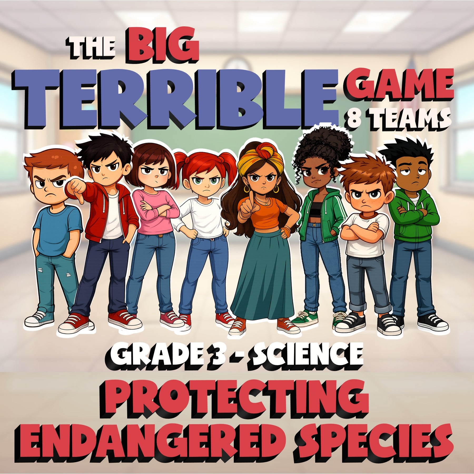 Protecting Endangered Species BIG TERRIBLE GAME - No Prep Grade 3 Science Review