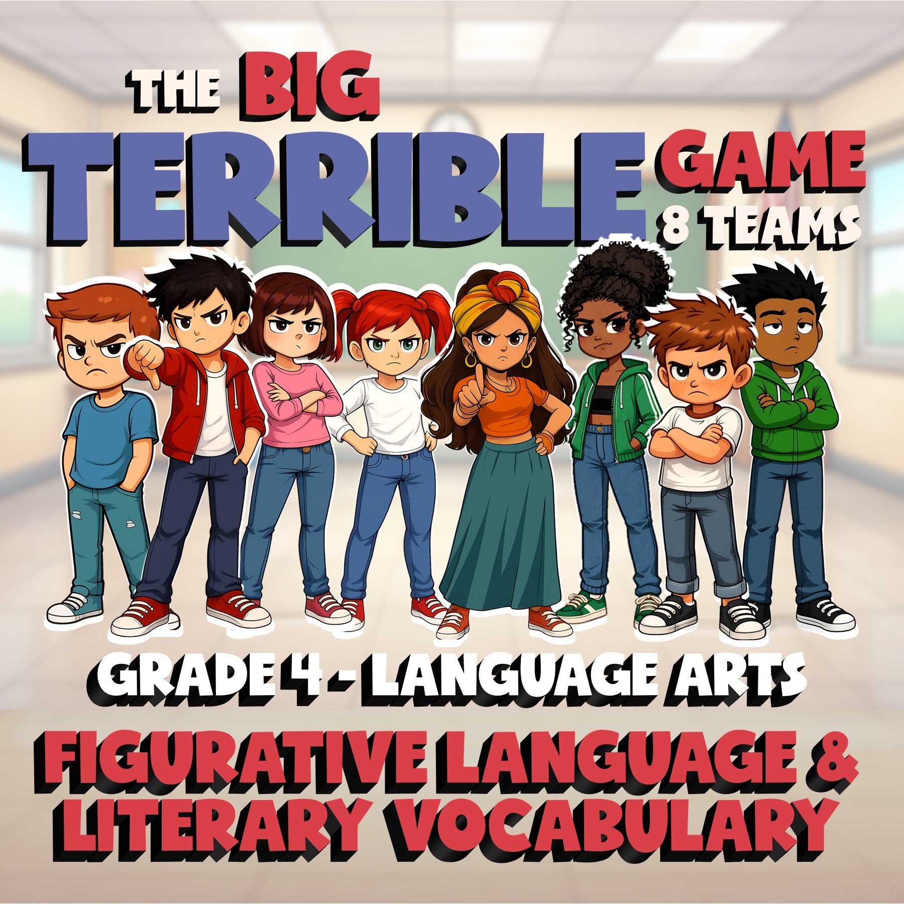 Figurative Language & Literary Vocabulary BIG TERRIBLE GAME - Grade 4 ELA Review