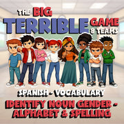 Identify Noun Gender - Alphabet & Spelling BIG TERRIBLE GAME - Spanish Exercise
