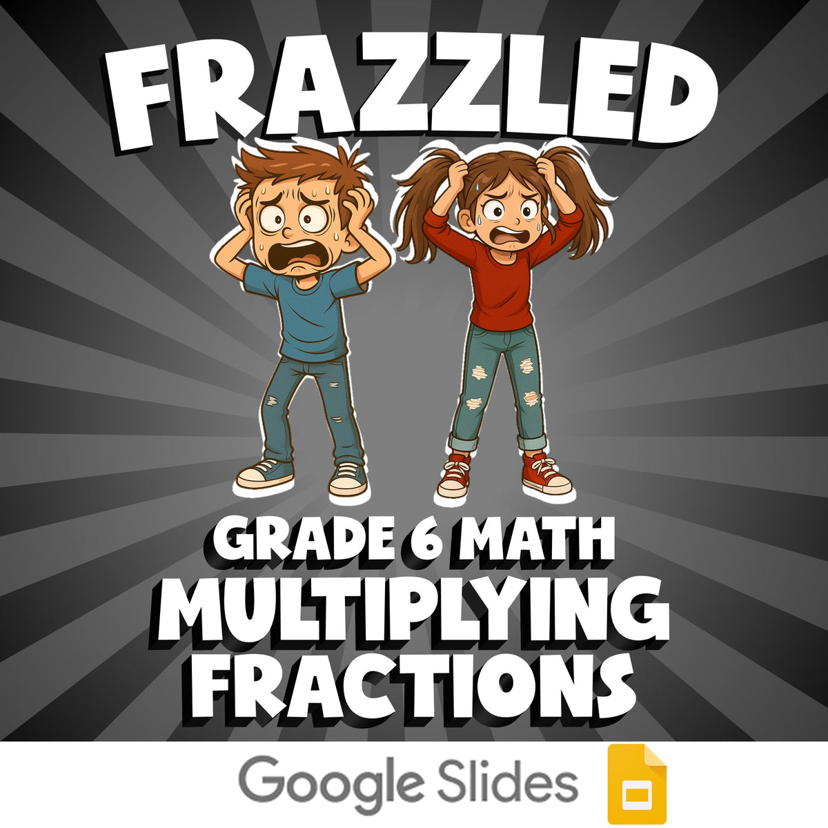 Multiplying Fractions FRAZZLED Math Game - No Prep Grade 6 Review Activity
