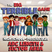 Arc Length & Sector Area BIG TERRIBLE GAME - No Prep PreCalculus Math Review
