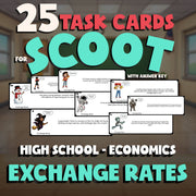 Exchange Rates SCOOT TASK CARDS Economics Game - No Prep Review Activity