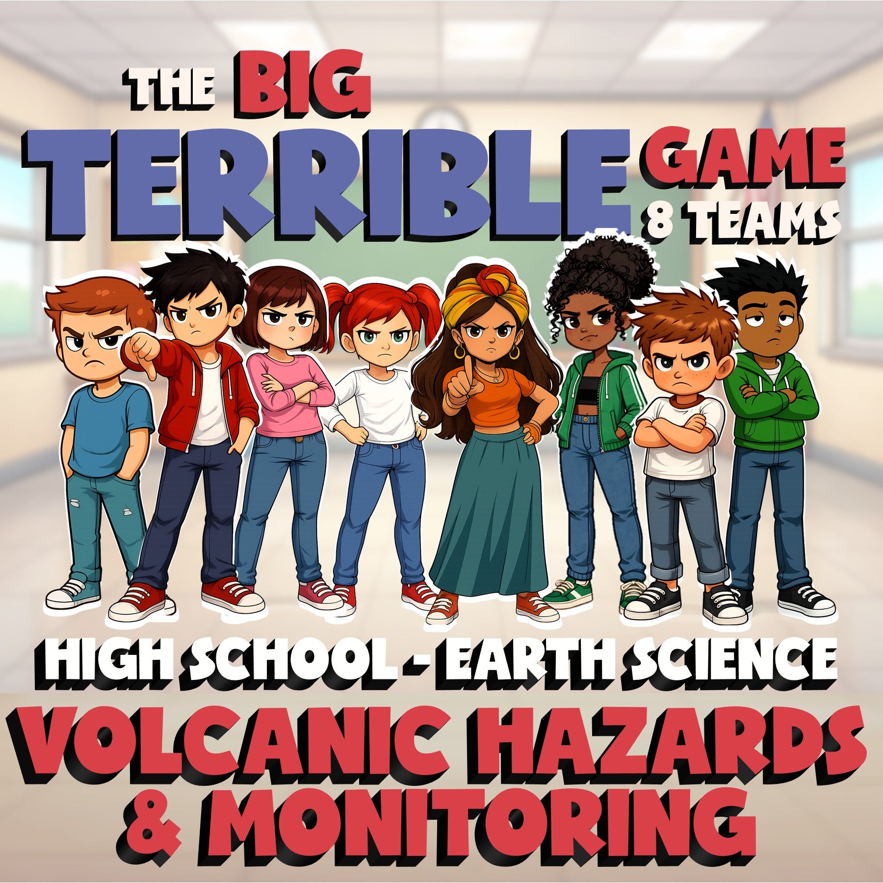 Volcanic Hazards & Monitoring BIG TERRIBLE GAME - No Prep Earth Science Review