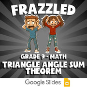 Triangle Angle Sum Theorem FRAZZLED Math Game - No Prep Grade 9 Review Activity