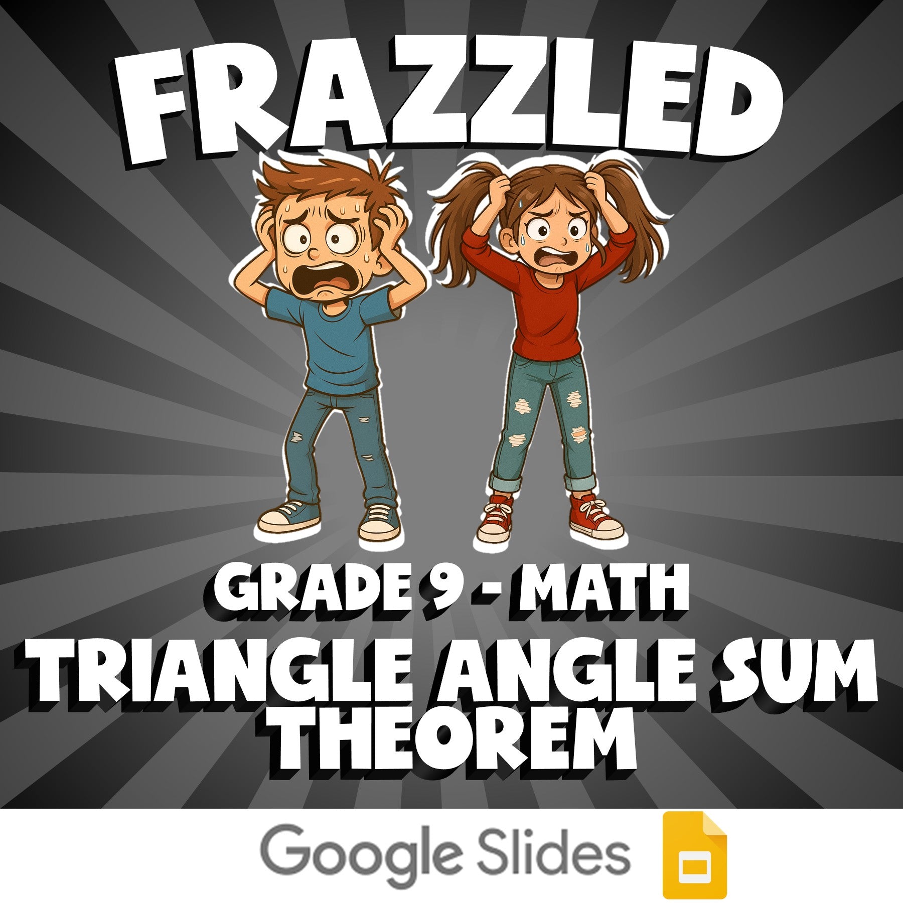 Triangle Angle Sum Theorem FRAZZLED Math Game - No Prep Grade 9 Review Activity