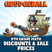 Discounts & Sale Prices GRUDGEBALL Math Game - No Prep Grade 8 Review Activity