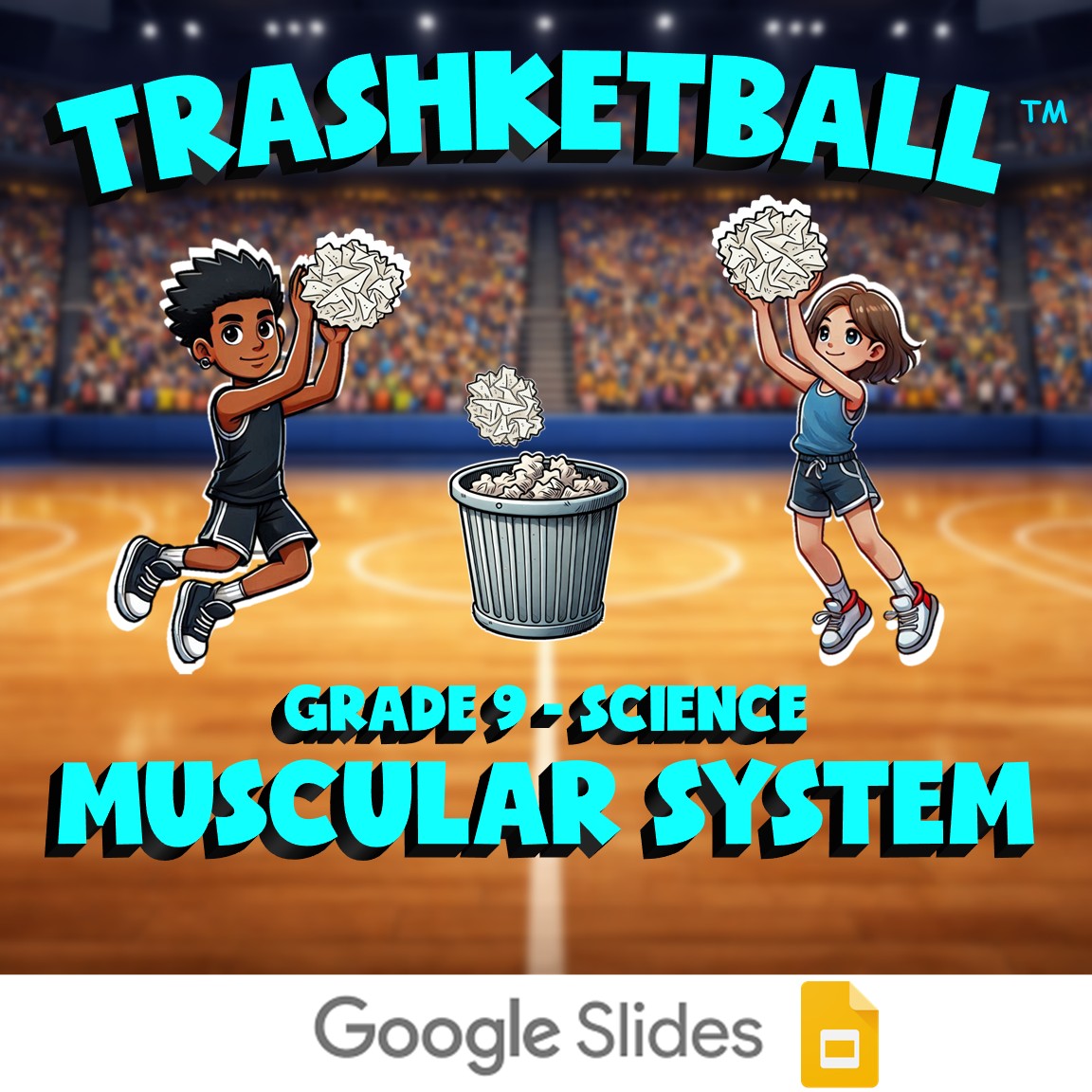 Muscular System TRASHKETBALL Science Game - No Prep Grade 9 Review Activity
