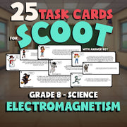 Electromagnetism SCOOT TASK CARDS Science Game - No Prep Grade 8 Review Activity