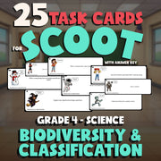 Biodiversity & Classification SCOOT TASK CARDS Science Game - No Prep Grade 4