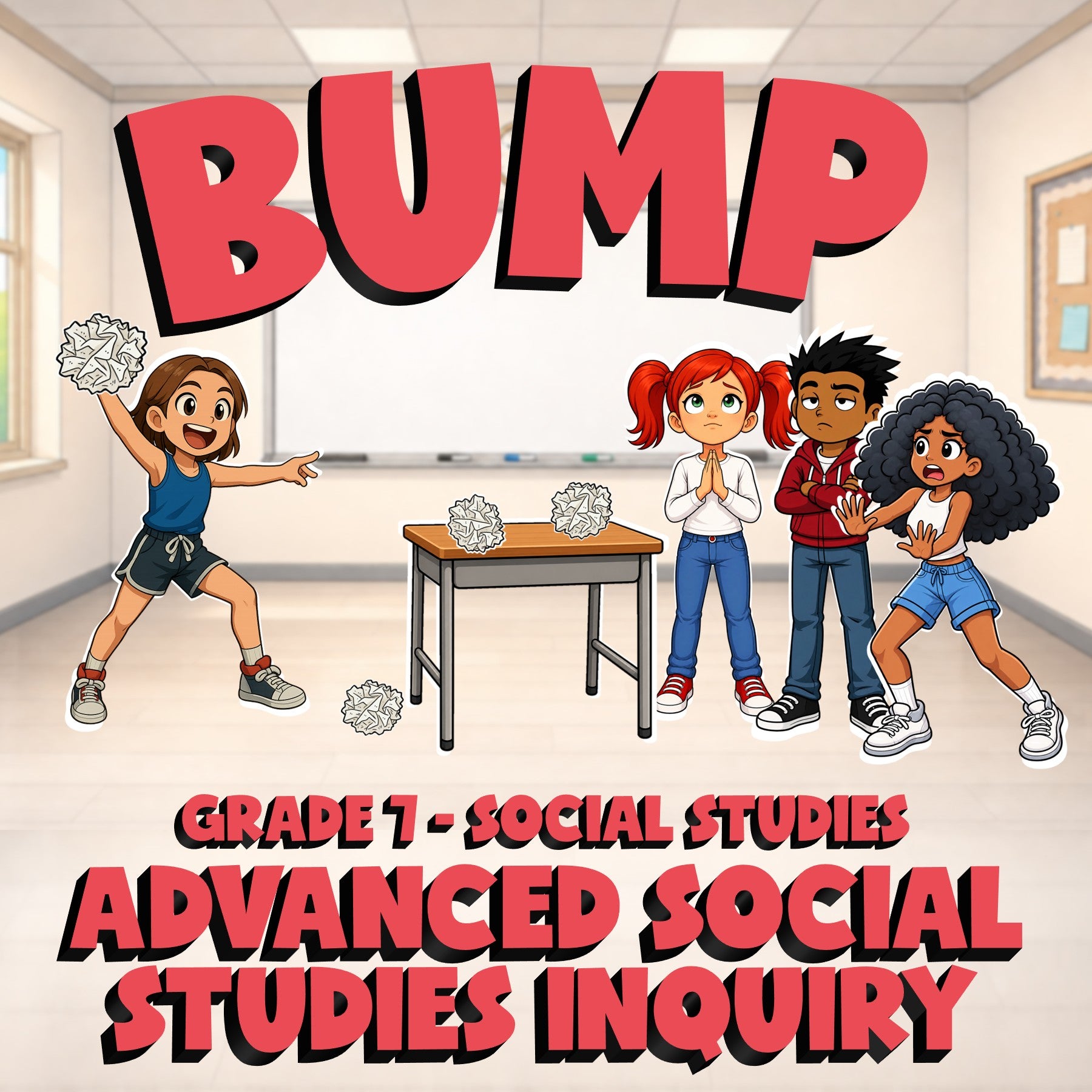 Advanced Social Studies Inquiry BUMP Socials Game - No Prep Grade 7 Review