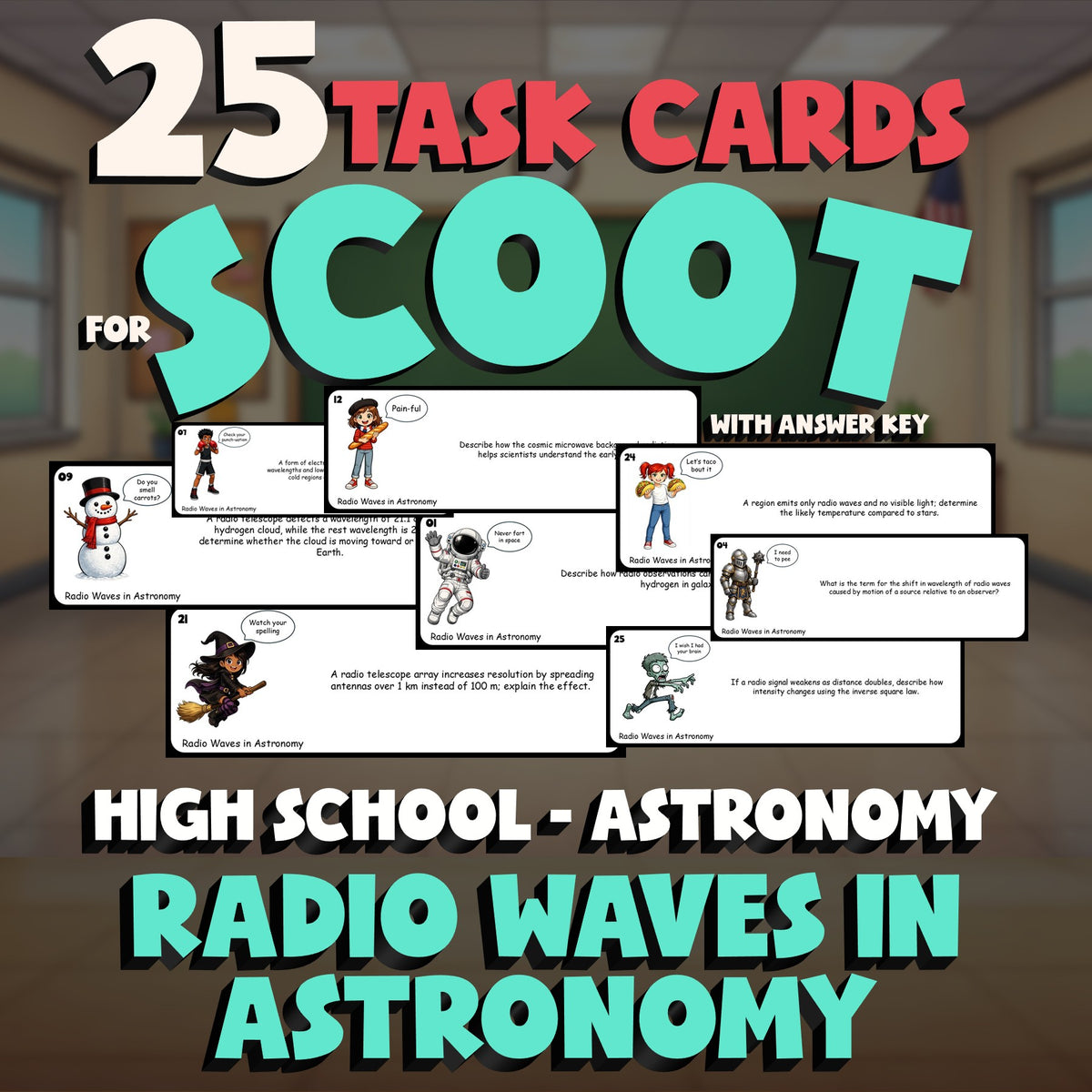 Radio Waves in Astronomy SCOOT TASK CARDS Science Game - No Prep Astronomy