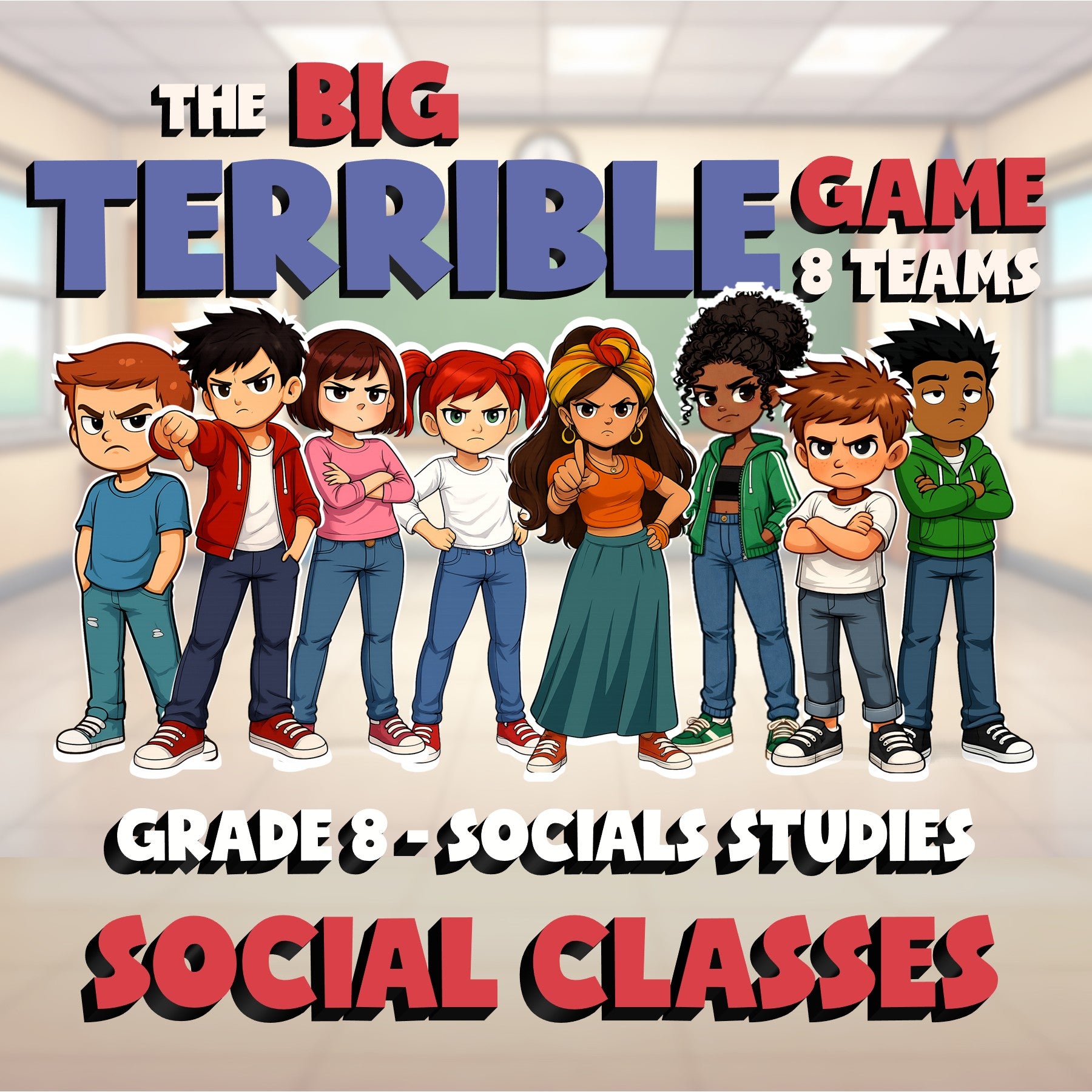 Social Classes BIG TERRIBLE GAME - No Prep Grade 8 Socials Review Activity