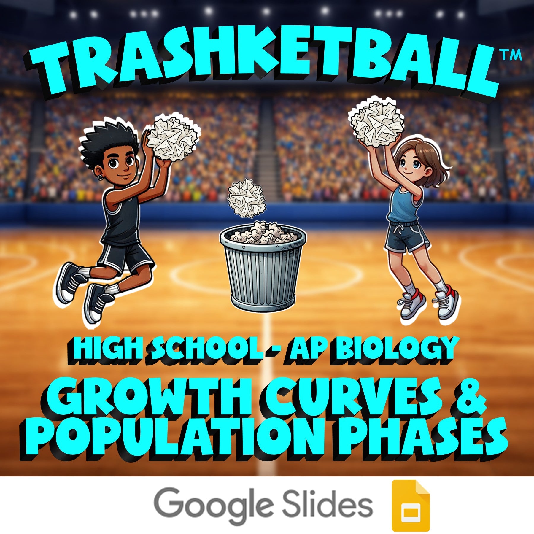 Growth Curves & Population Phases TRASHKETBALL Science Game - No Prep AP Biology