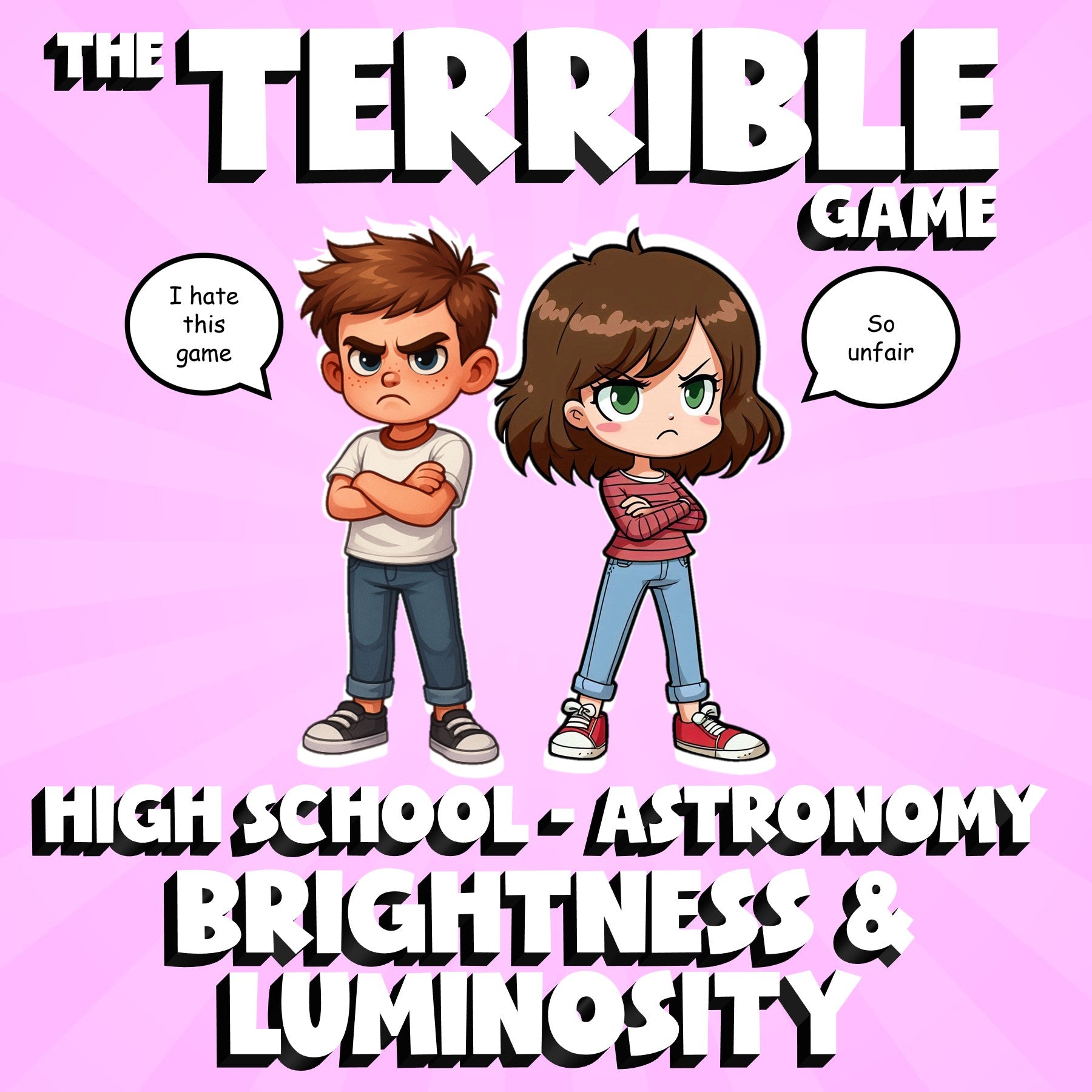 Brightness & Luminosity THE TERRIBLE GAME - No Prep Astronomy Science Review
