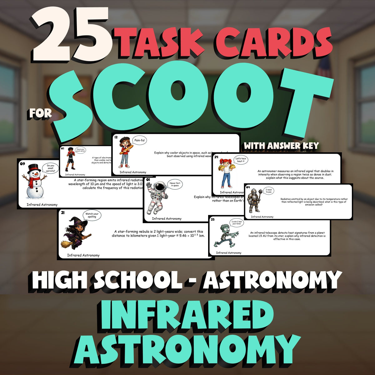 Infrared Astronomy SCOOT TASK CARDS Science Game - No Prep Astronomy Review