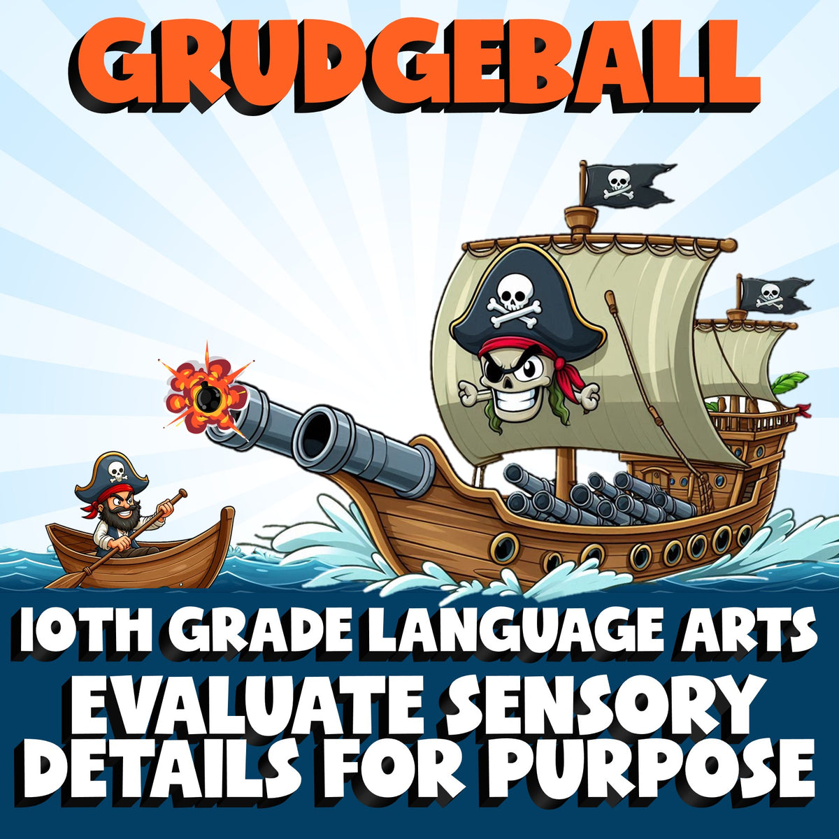 Evaluate Sensory Details for Purpose GRUDGEBALL ELA Game - No Prep Grade 10