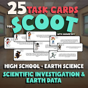 Scientific Investigation & Earth Data SCOOT TASK CARDS Game - Earth Science