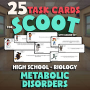Metabolic Disorders SCOOT TASK CARDS Science Game - No Prep Biology Review