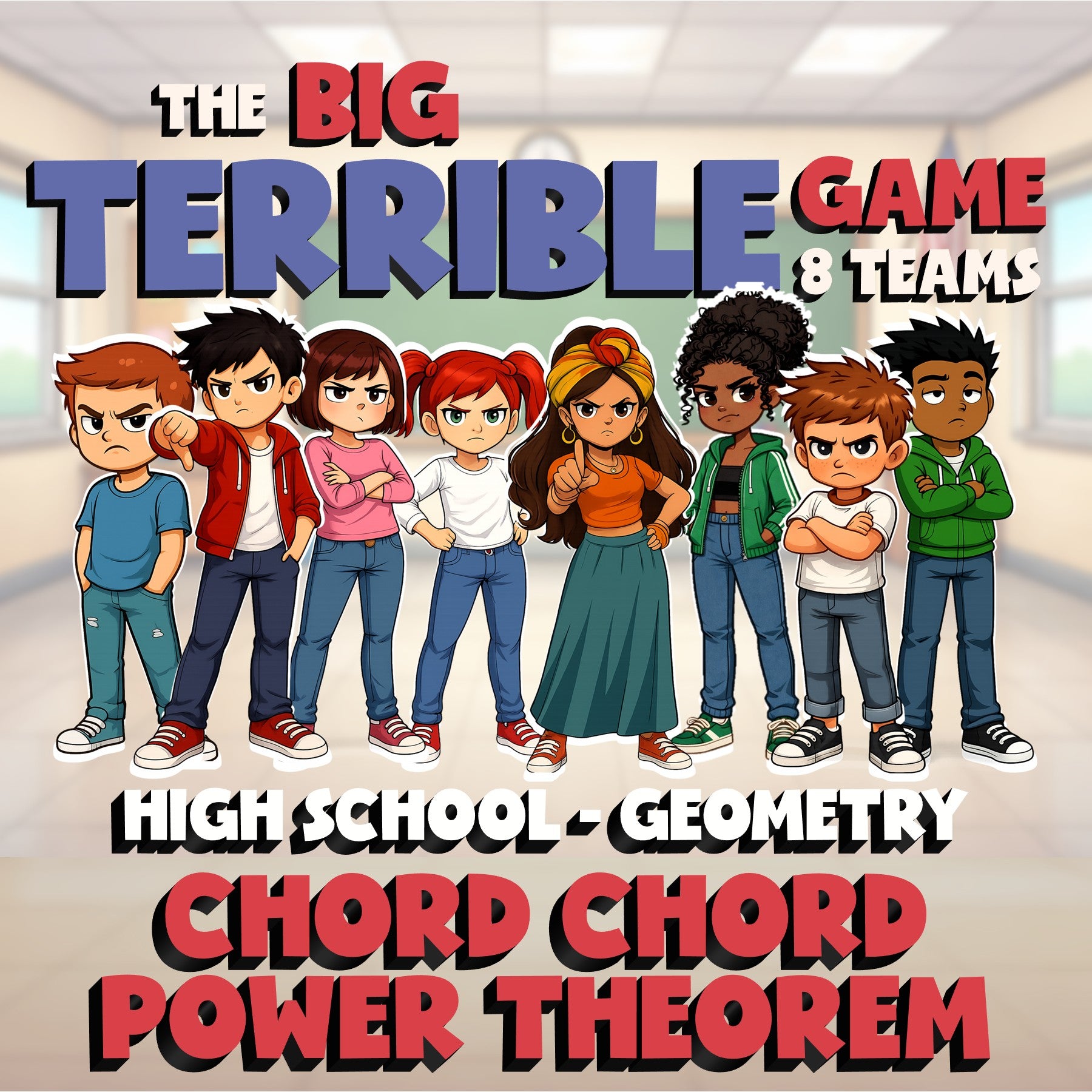 Chord Chord Power Theorem BIG TERRIBLE GAME - No Prep Geometry Math Review