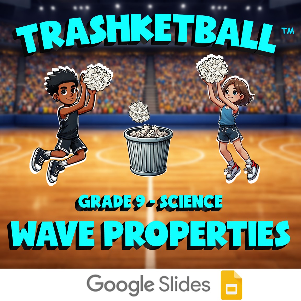 Wave Properties TRASHKETBALL Science Game - No Prep Grade 9 Review Activity