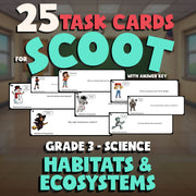 Habitats & Ecosystems SCOOT TASK CARDS Science Game - No Prep Grade 3 Review