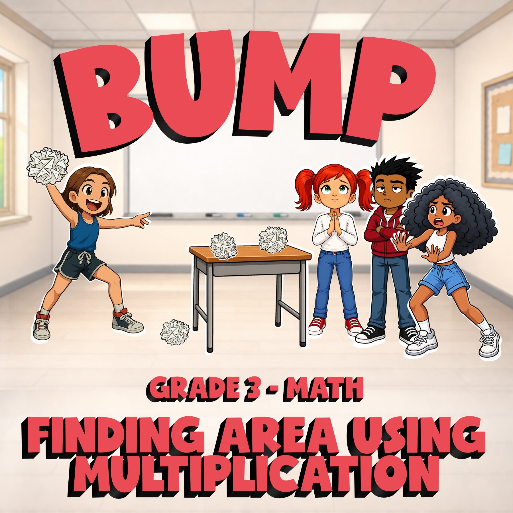 Finding Area Using Multiplication BUMP Math Game - No Prep Grade 3 Review