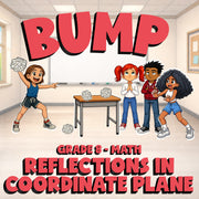 Reflections in Coordinate Plane BUMP Math Game - No Prep Grade 8 Review Activity
