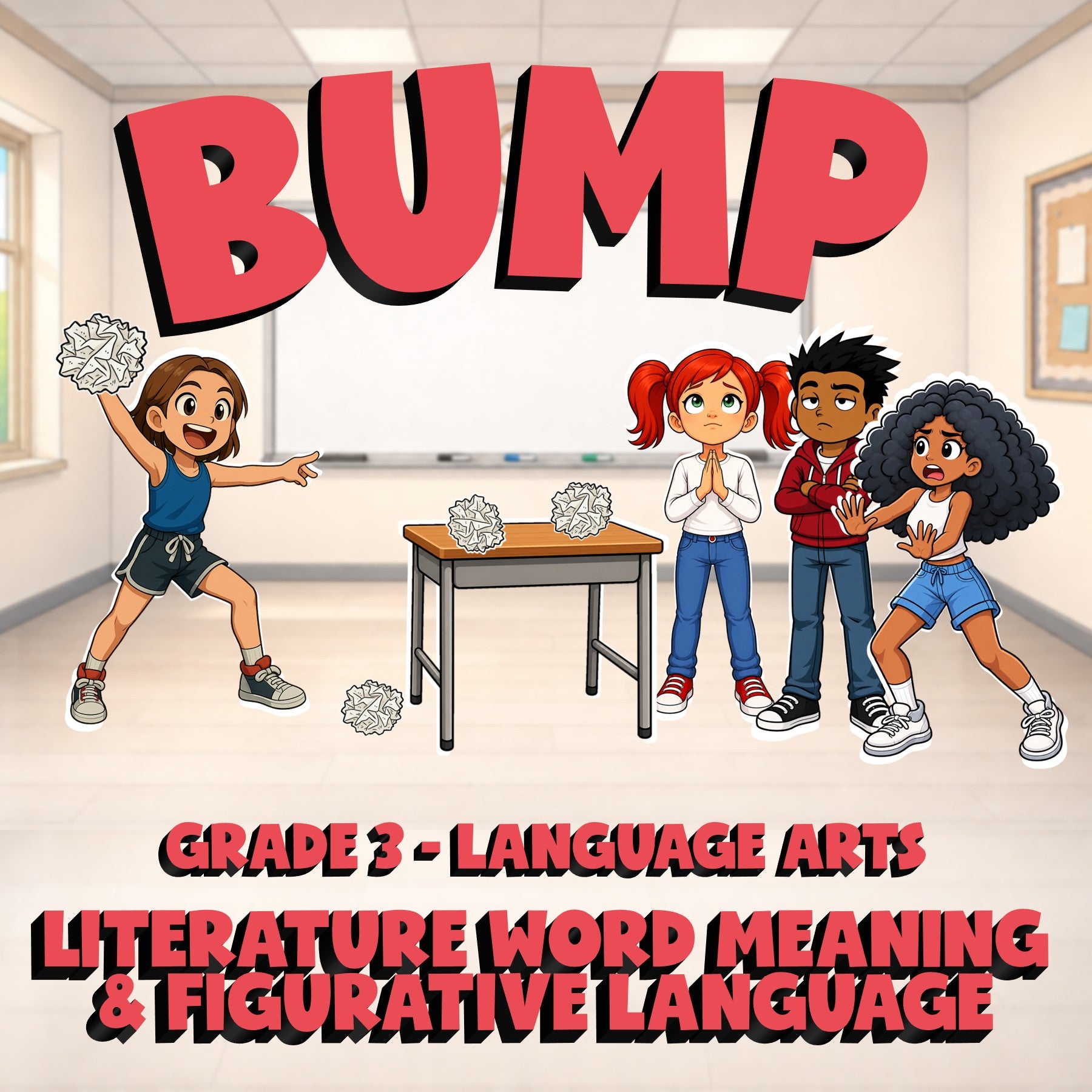 Literature Word Meaning & Figurative Language BUMP ELA Game - No Prep Grade 3