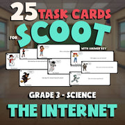 The Internet SCOOT TASK CARDS Science Game - No Prep Grade 3 Review Activity