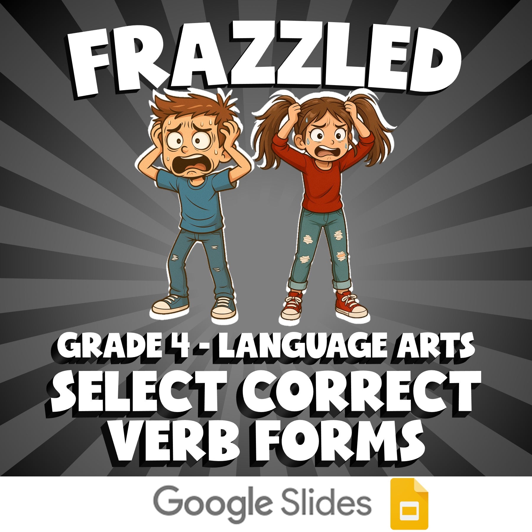 Select Correct Verb Forms FRAZZLED ELA Game - No Prep Grade 4 Review Activity