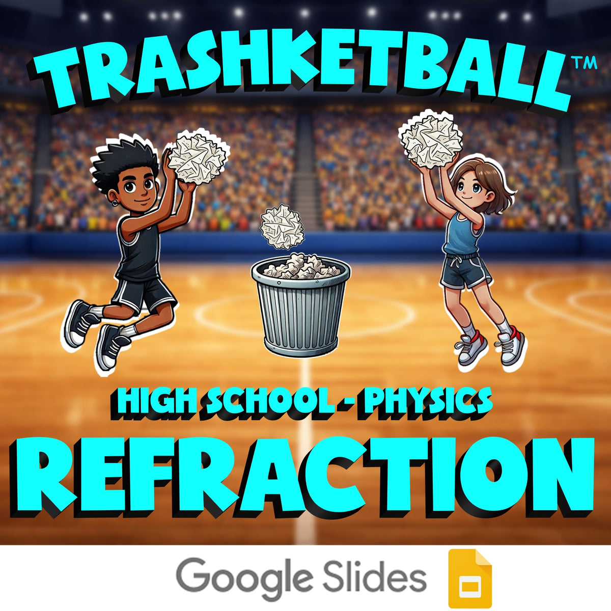 Refraction TRASHKETBALL Science Game - No Prep Physics Review Activity
