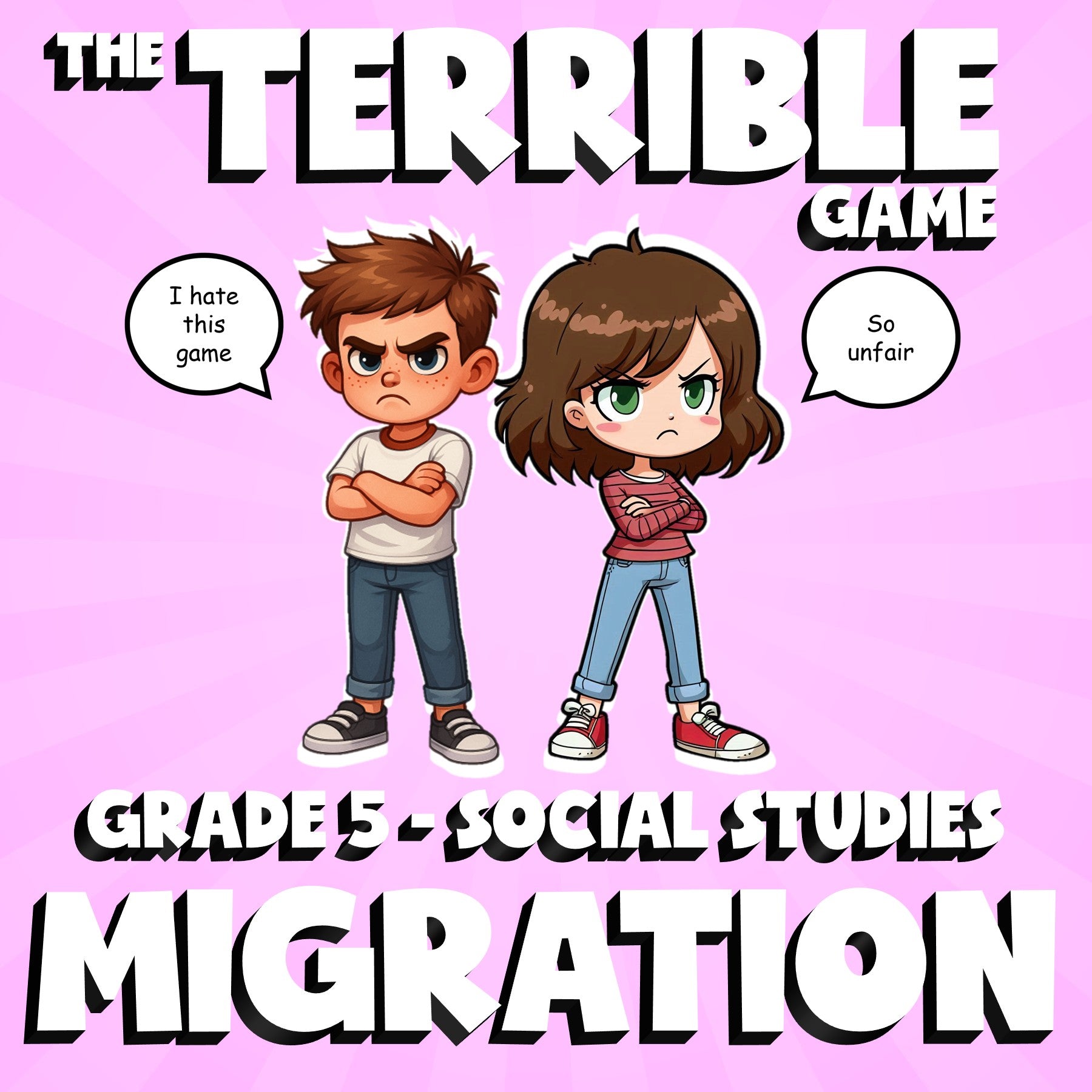 Migration THE TERRIBLE GAME - No Prep Grade 5 Socials Review Activity