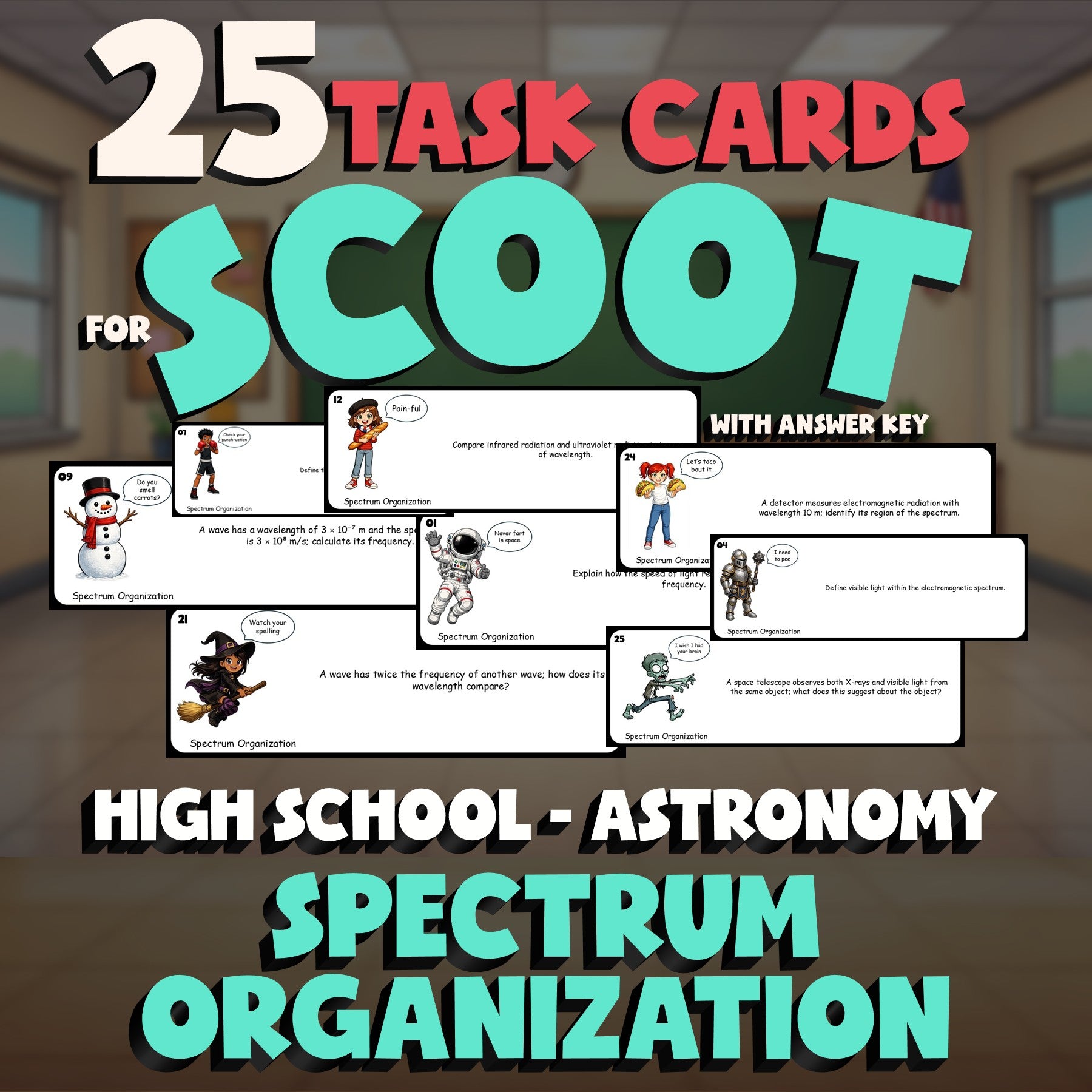 Spectrum Organization SCOOT TASK CARDS Science Game - No Prep Astronomy Review