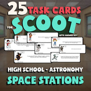 Space Stations SCOOT TASK CARDS Science Game - No Prep Astronomy Review Activity