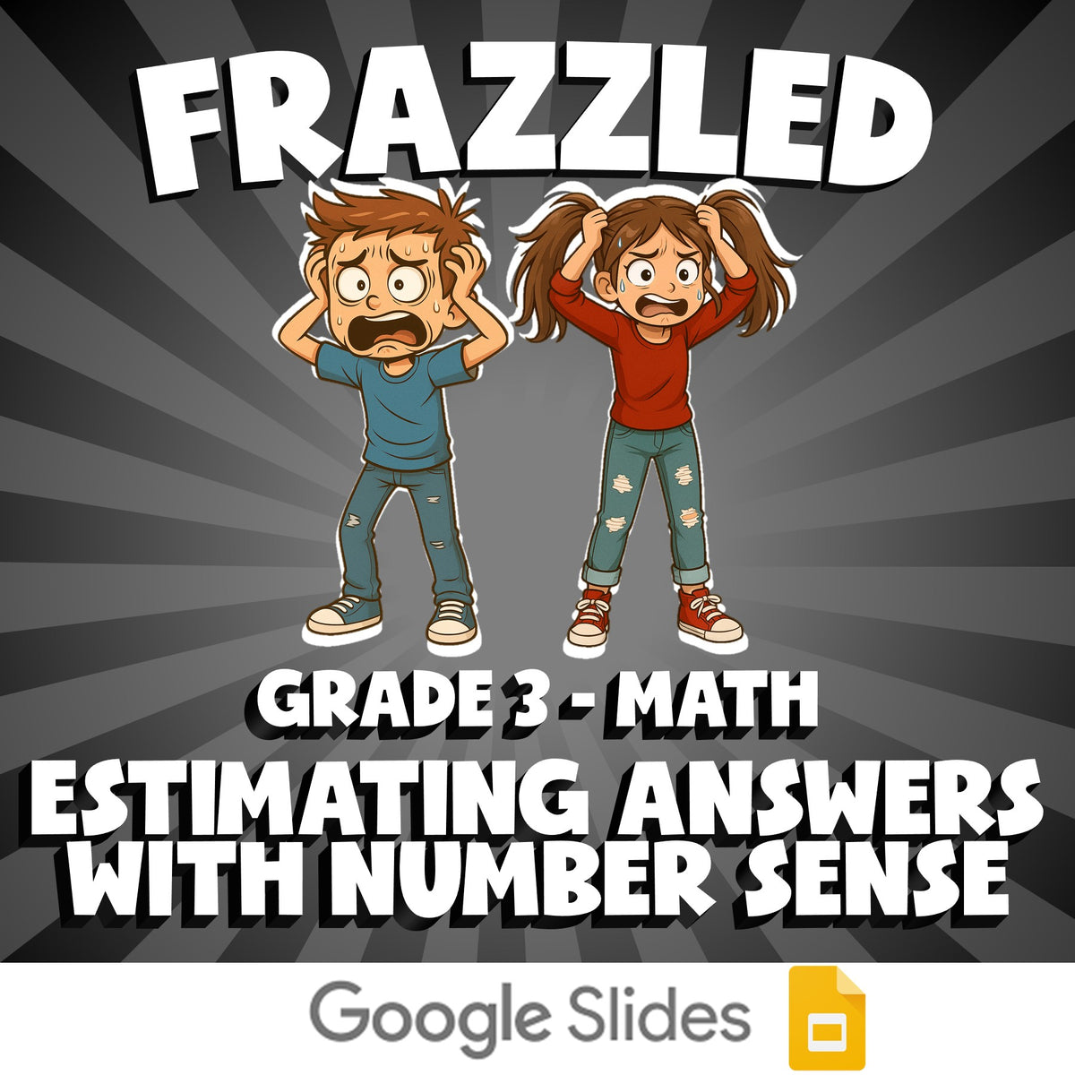 Estimating Answers with Number Sense FRAZZLED Math Game - No Prep Grade 3 Review