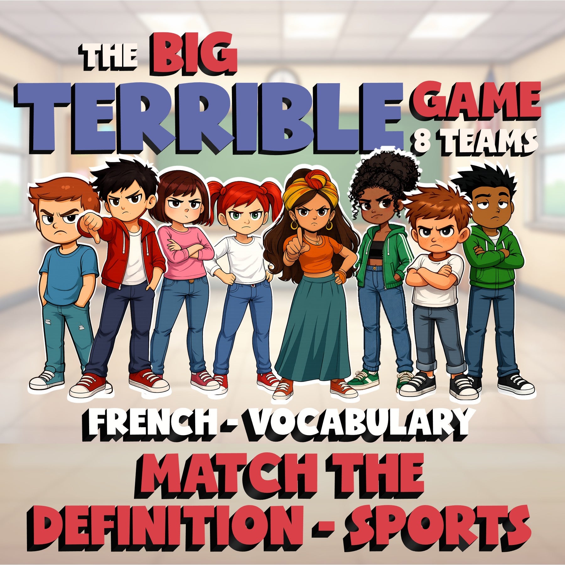 Match the Definition - Sports BIG TERRIBLE GAME - No Prep French Exercise