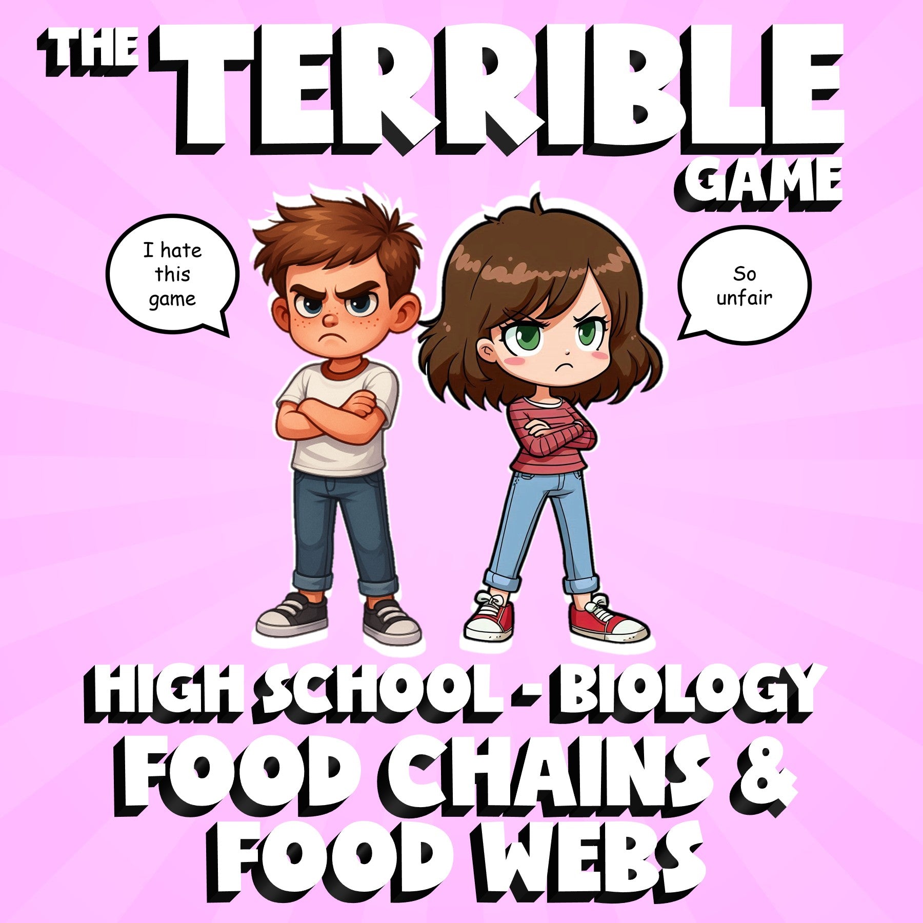 Food Chains & Food Webs THE TERRIBLE GAME - No Prep Biology Science Review