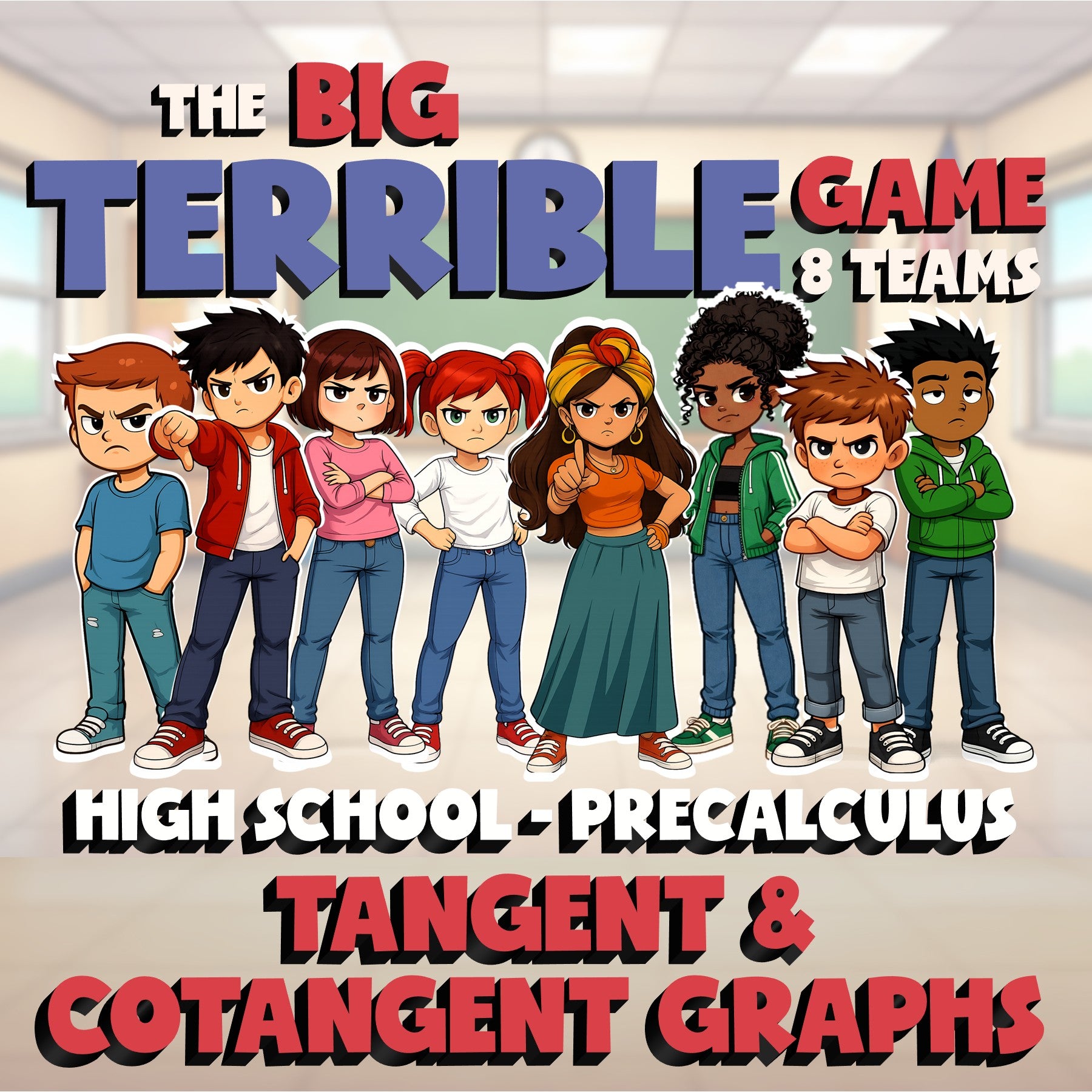 Tangent & Cotangent Graphs BIG TERRIBLE GAME - No Prep PreCalculus Math Review