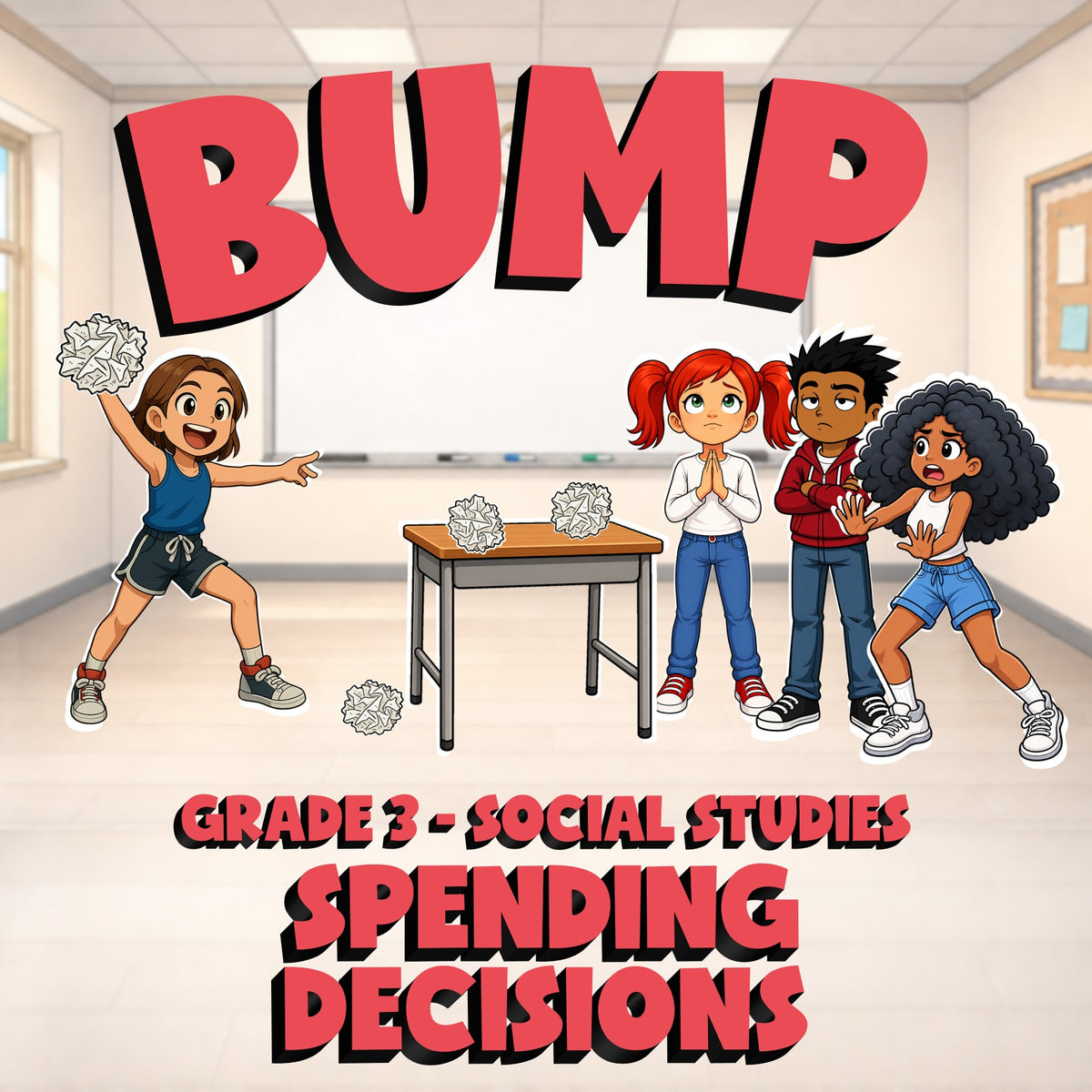 Spending Decisions BUMP Socials Game - No Prep Grade 3 Review Activity