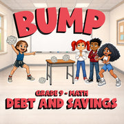 Debt and Savings BUMP Math Game - No Prep Grade 9 Review Activity