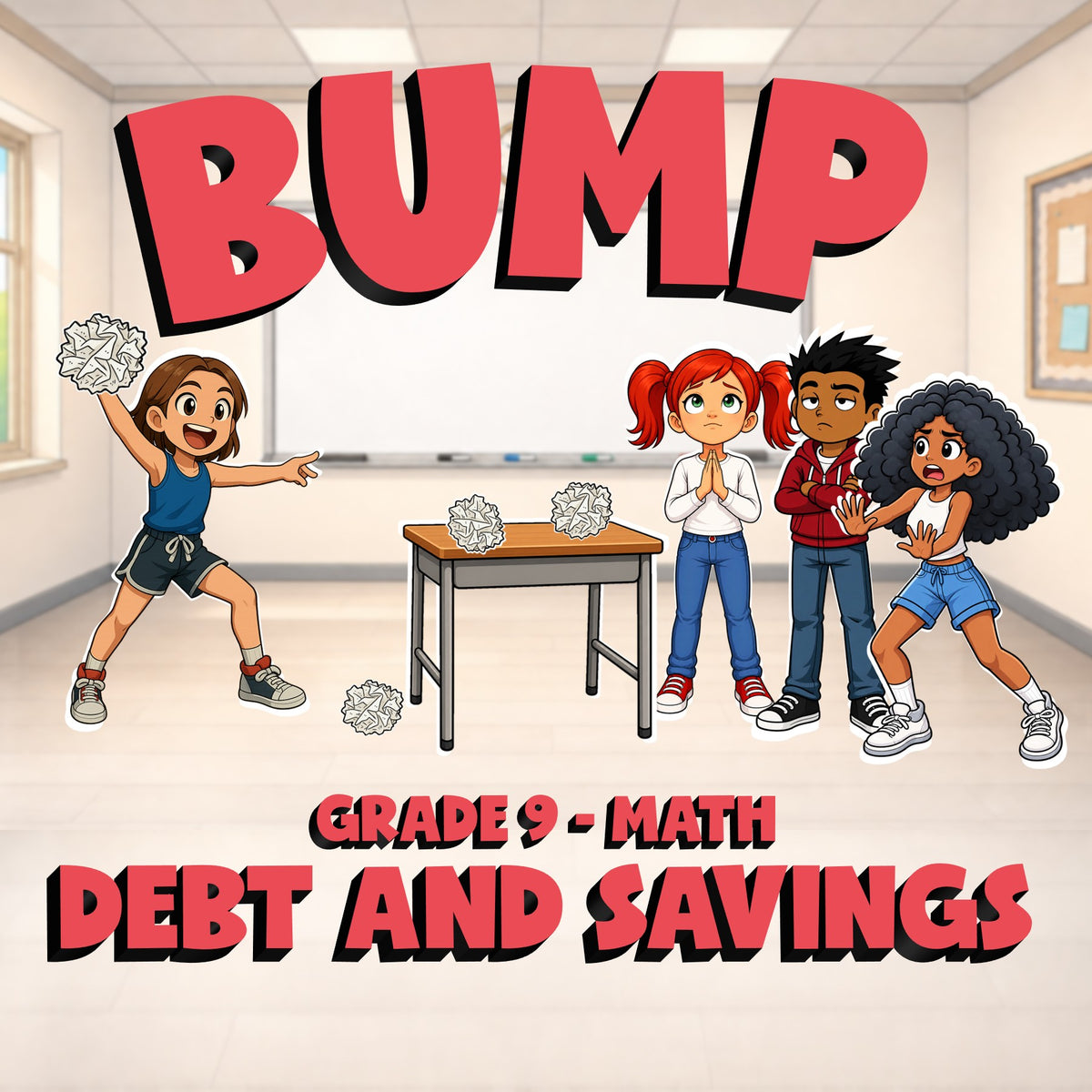 Debt and Savings BUMP Math Game - No Prep Grade 9 Review Activity
