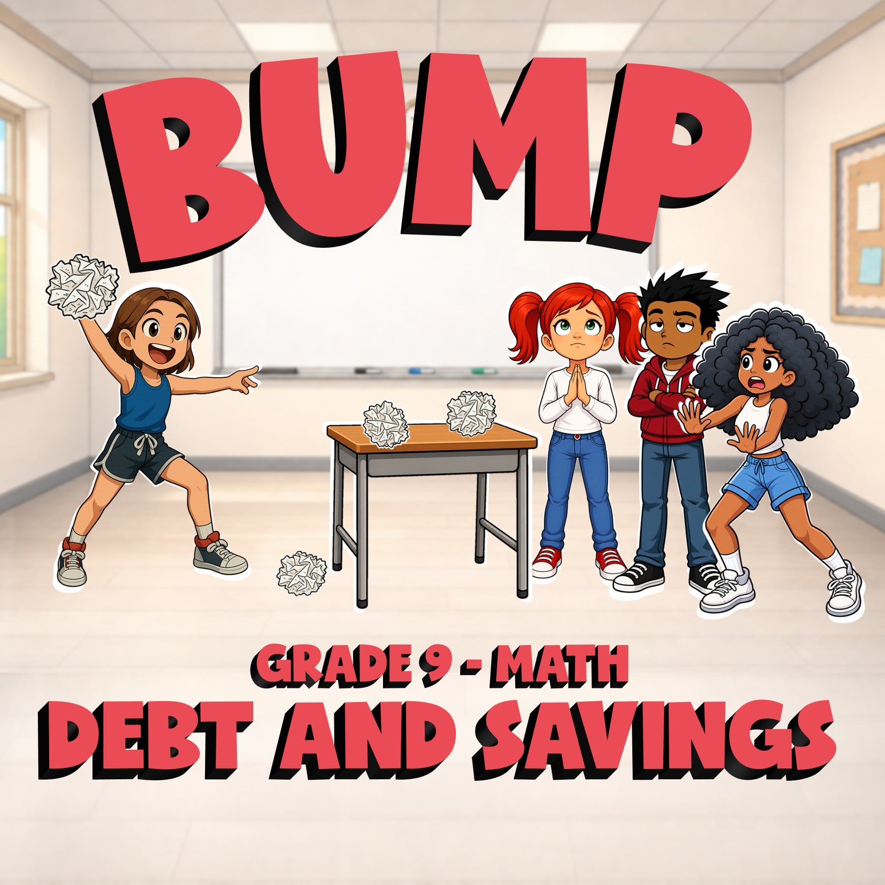 Debt and Savings BUMP Math Game - No Prep Grade 9 Review Activity