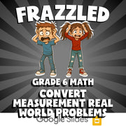 Convert Measurement Real World Problems FRAZZLED Math Game - No Prep Grade 6
