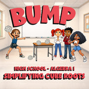 Simplifying Cube Roots BUMP Math Game - No Prep Algebra 1 Review Activity