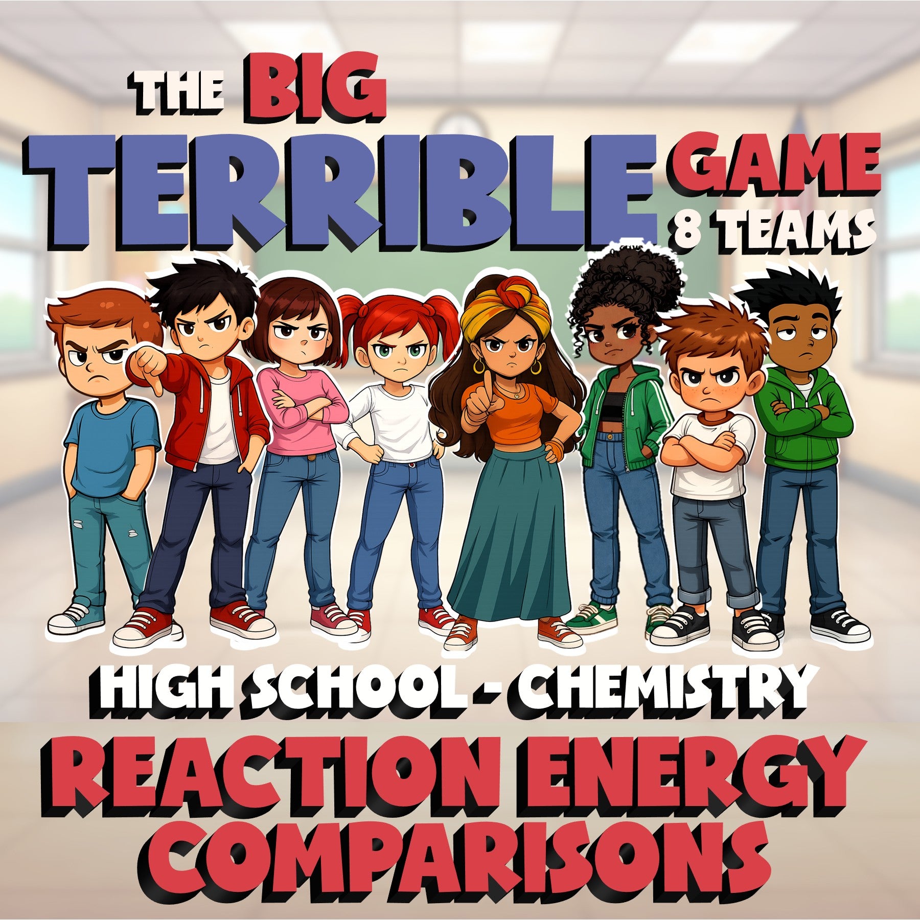 Reaction Energy Comparisons BIG TERRIBLE GAME - No Prep Chemistry Science Review