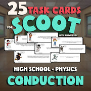 Conduction SCOOT TASK CARDS Science Game - No Prep Physics Review Activity