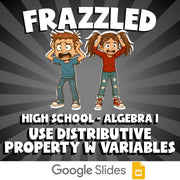 Use Distributive Property w Variables FRAZZLED Math Game - No Prep Algebra 1